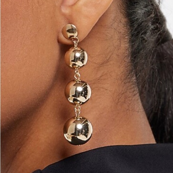 Gold Graduated Bauble Earrings by EXPRESS - Picture 1 of 3